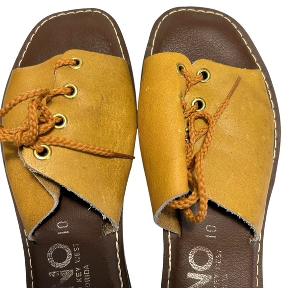 Kino Leather Lace Up Slip Ons Made In Key West Florida Sz 10 - Picture 6 of 12